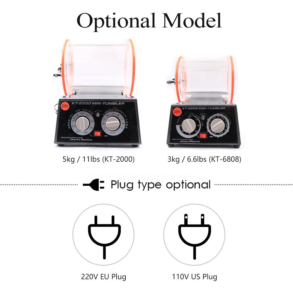 Jewelry Tumbler Polisher 3KG 6.6Lb Mini Rotary Barrel Polishing Machine Bidirectional Rotation