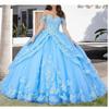 High-end Heavy Industry One-word Shoulder Light Wedding Dress Blue Fugitive Princess Tutu Dress Light Luxury Evening Dress
