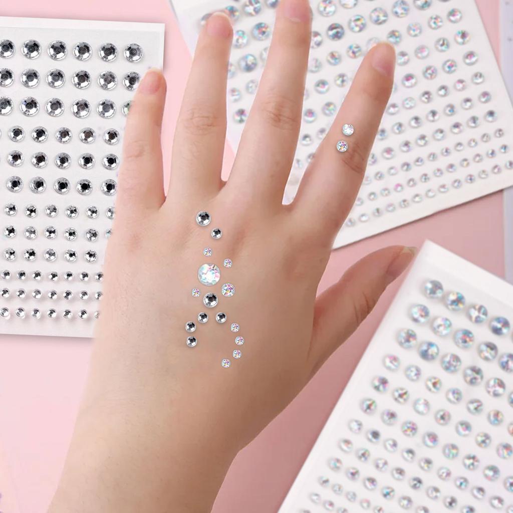 Facial Makeup Sticker 2 Sheet sticker lady Face Sticker 165Pcs/Sheet Rhinestone diamond sticker  Accessories