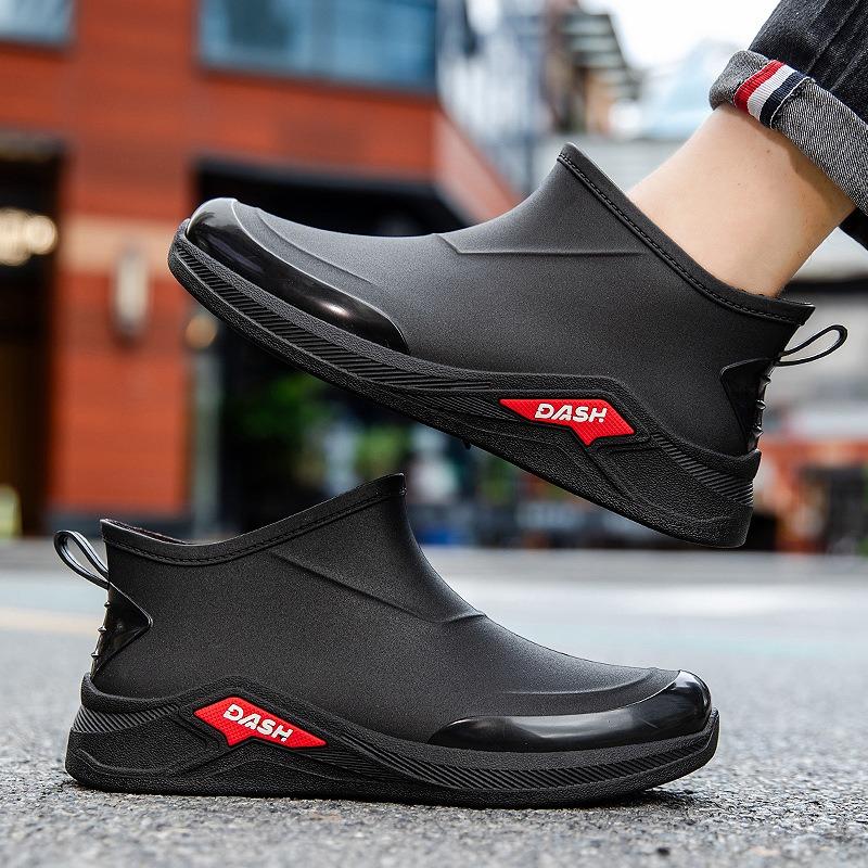 New men's rain shoes waterproof shoes non-slip rain shoes short rain boots fashion casual foot rubber shoes