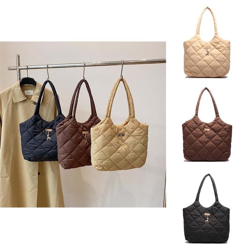 And Stylish Spacious Quilted Tote Bag For Women Available In Black Khaki Coffee And