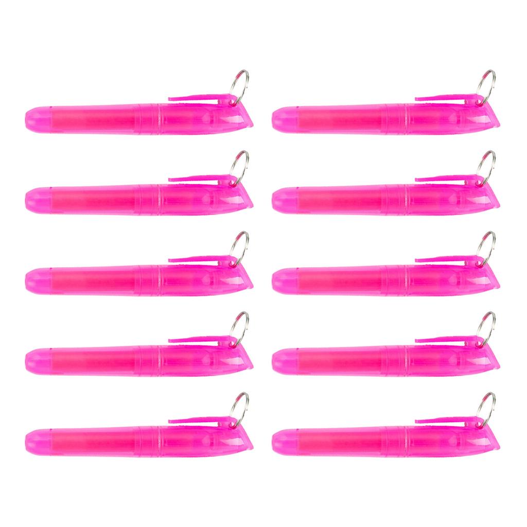 10Pcs Colorful Highlighter with Metal Round Keyring Chisel Tip Marker Pen Quick Drying for Scrapbooking Calendar Journal