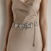 Punk Zinc Zinc Alloy Waist Chain Jeans Decor Adjustable Belt Elegant Heart Chain Waistband  Waist Accessories