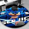 1 stuks Sonic the Hedgehog Anime Design Rond Tapijt - Kantoorstoelmat, Antislip Tapijt voor Huisdecoratie, Woonkamer, Slaapkamer, Speelkamer