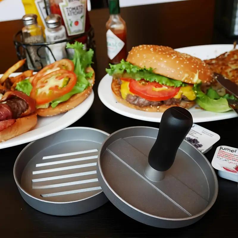 Home Use Metal Burger Press Non-Stick Hamburger Patty Maker with Wax Paper Aluminum Burger Maker for Kitchen BBQ Grill