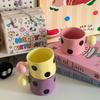 Cute Polka Dot Mug Ball Irregular Ceramic Water Cup Simple Breakfast Cup Breakfast Cup Birthday Gift