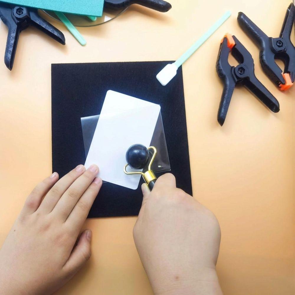 Kit di 28 pezzi per supporto di precisione, appiattimento carte, kit accessori, dischi rotondi in acrilico trasparente, kit di pulizia carte, strumento portatile per la cura delle carte