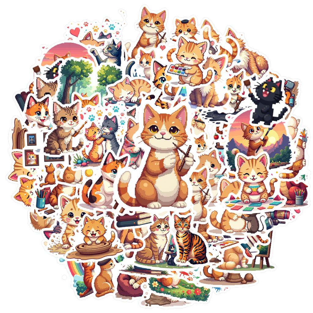 35pcs-100pcs Decals  vinyl Cute Stickers Vinyl Stickers Cat Stickers for  DIY notebooks embellish instruments decorate suitcases