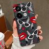 Cool Kiss Lips Print Case For Xiaomi 13T Pro Redmi Note 15 Pro 4G Redmi Note 14 13 Pro+ 5G Leather Texture Silicone Cover