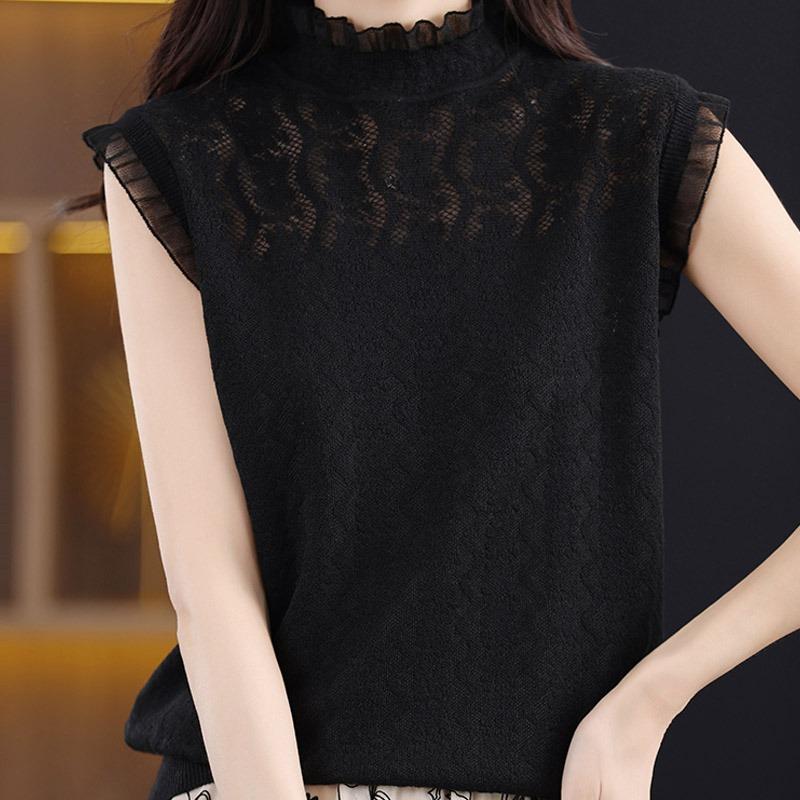White Tank Tops Women 2025 Summer Sleeveless O-Neck Black Knitted Tank Tops Camis Women Tops JJ288