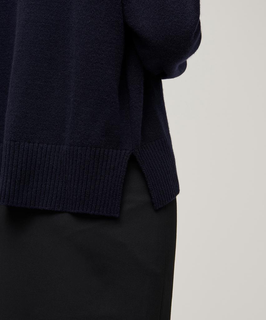 MUSINSA STANDARD WOMAN Women'S Lambswool Relaxed Turtleneck Knit [Navy]