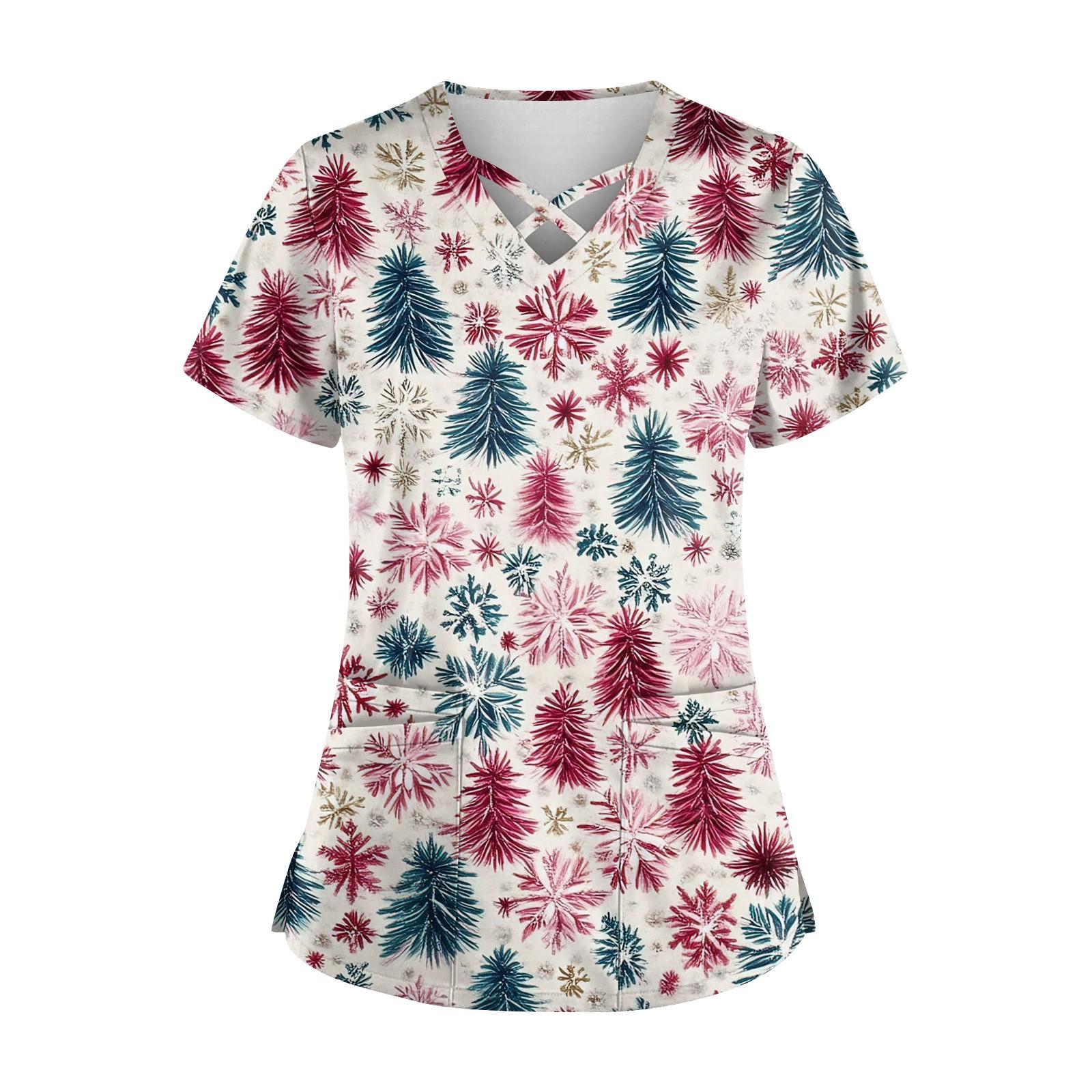 

Женская модная рабочая одежда с v-образным вырезом, короткими рукавами, завязками и карманами, топы соответствующего цвета и защитная одежда L белый