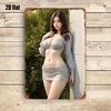 Pc Sexy Woman Illustration Metal Wall Art  Xin Vintage Poster Decor for Living Room Bedroom