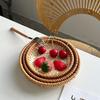 Round Pastry Plate Bamboo Rattan Fruit Basket Chinese Style Storage Basket  Tabletop