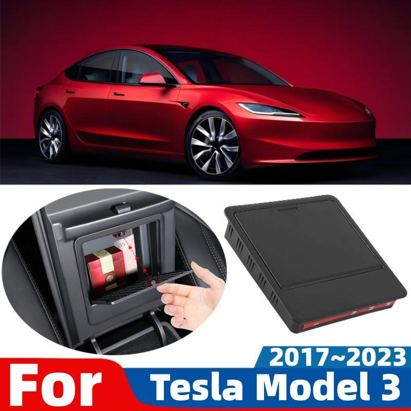 For Tesla Model 3 Y Model 3 Highland Model Y Juniper 2017~2026 Car Console Organizer Tray Armrest Hidden Storage Box Accessories
