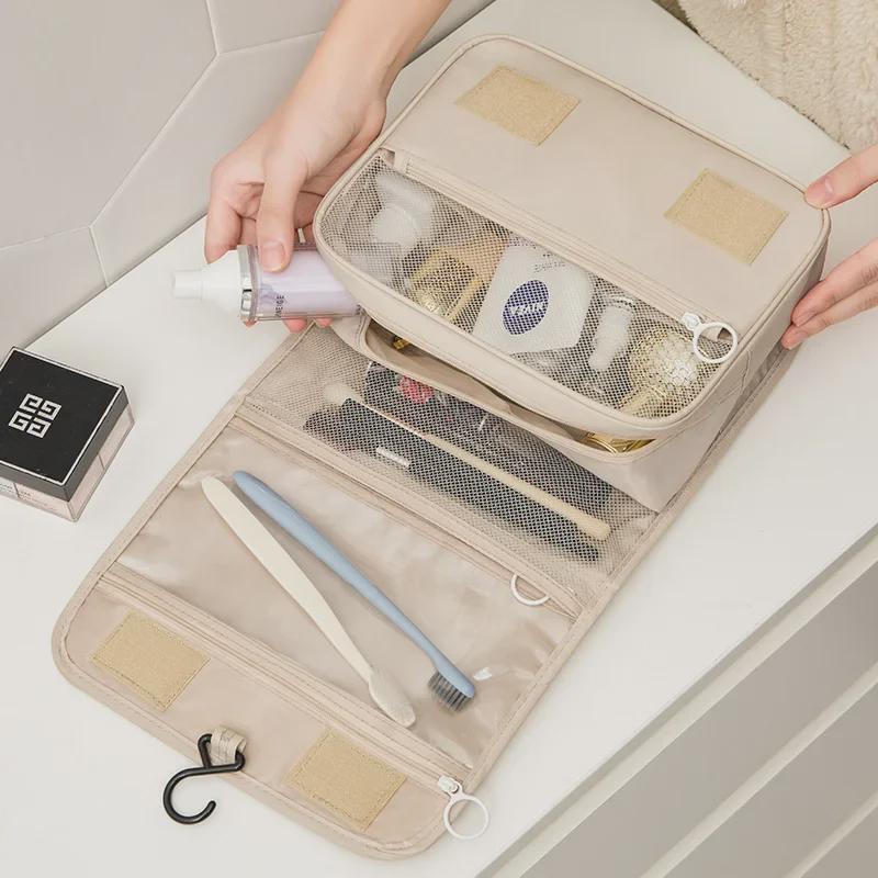 Large Capacity Portable Toiletry Bag with Travel Hook and Stylish Design