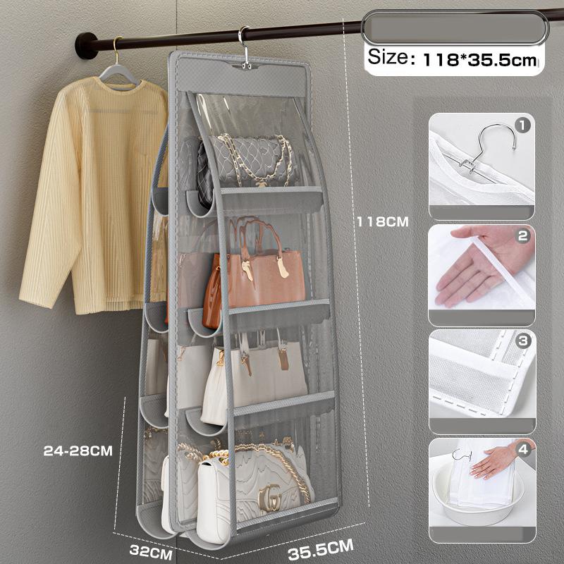 

8 Pocket Hanging Purse Organizer for Closet, 1/2 Pack Purse Hanger Heavy Duty Purse Organizer with Thicken Metal Hooks, Hand Bag Storage Organizer 1 Pack