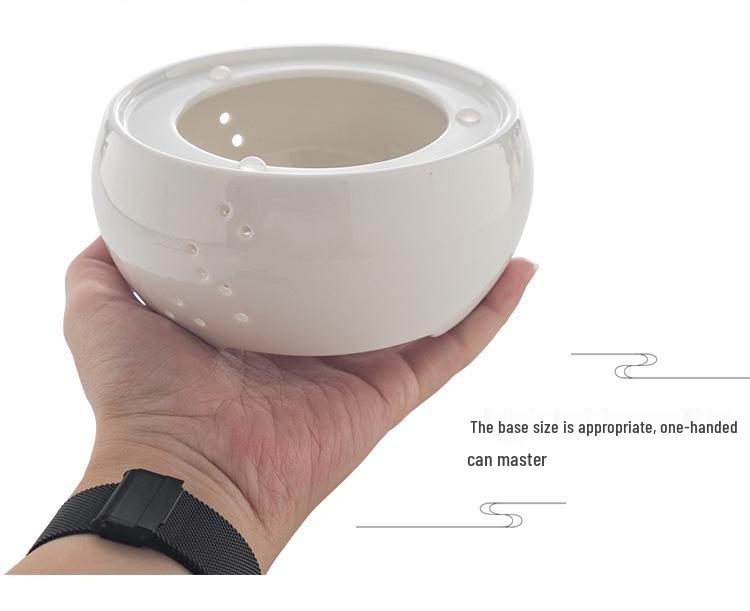 Heat-Resistant Glass Tea Kettle with Candle Warmer Base - Flower Tea Brewer & Filter Pot