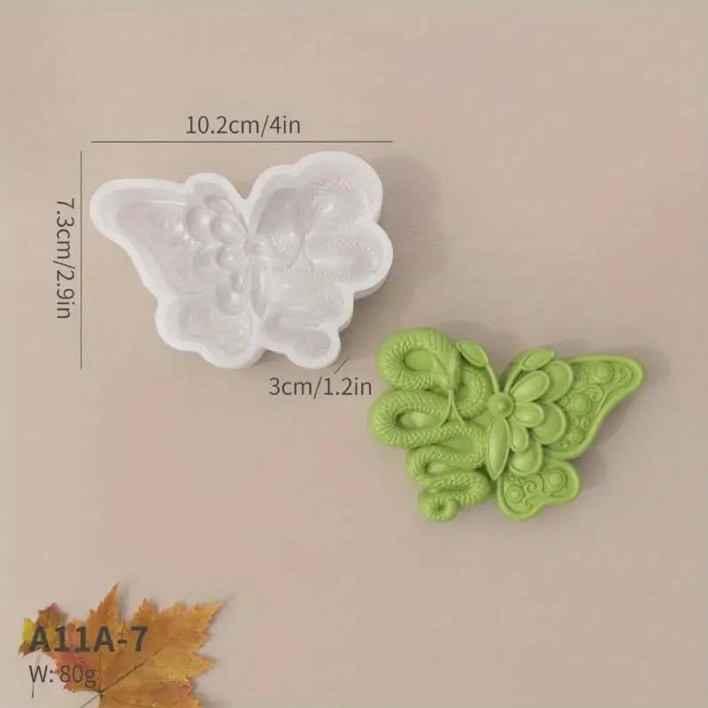3D Skull Snake Butterfly Silicone Mold DIY Variation Butterfly Skull Candle Soap Plaster Craft Resin Molds Decoration
