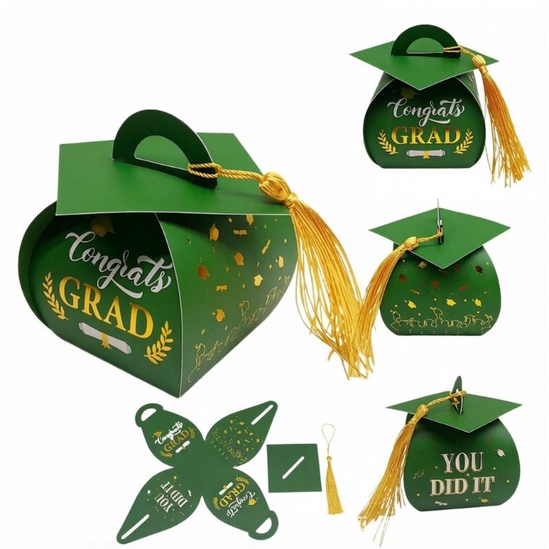Unique Graduation Present Box Collection Stylish Color Treat Box Table Decoration For Awards And Souvenir