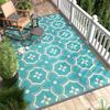 Large Outdoor Carpet for Patio Reuse Motorhome Patio Rugs Foldable Portable Summer Waterproof PP Tube Woven Beach Floor Mat Blue