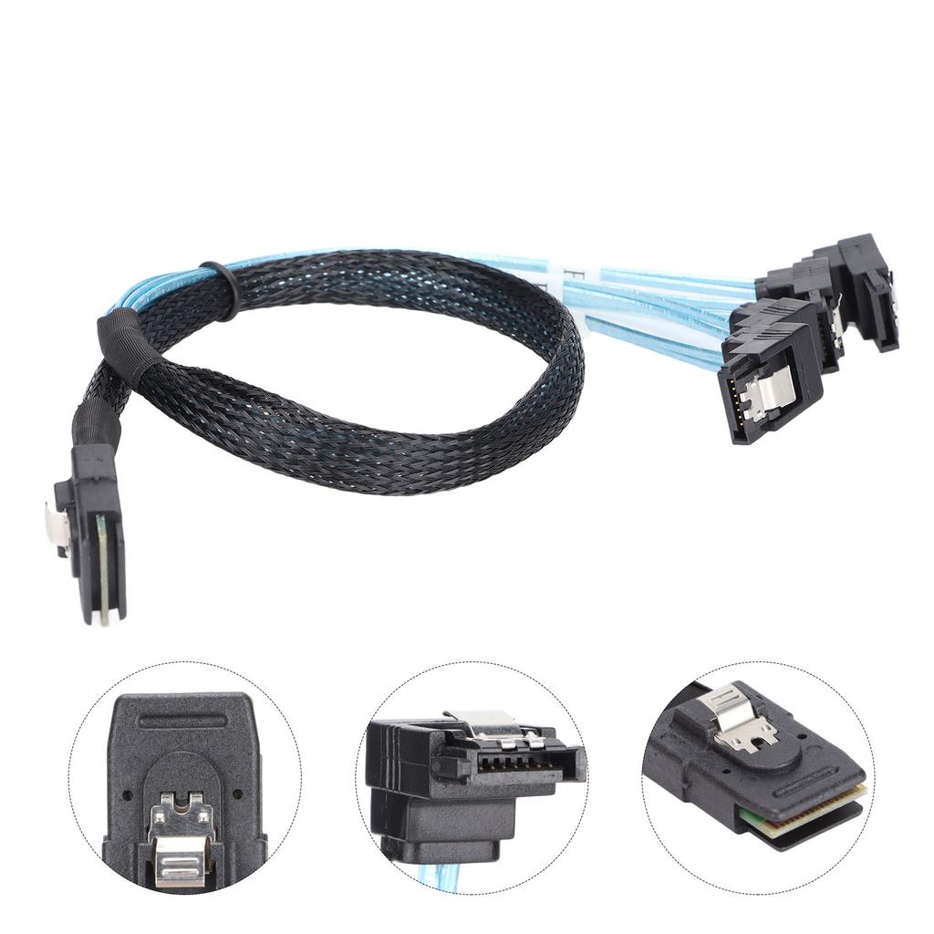 Mini SAS 36PIN Cable Plastic Durable 12Gbps High Speed Stable Performance Mini SAS To 4 SATA Cable