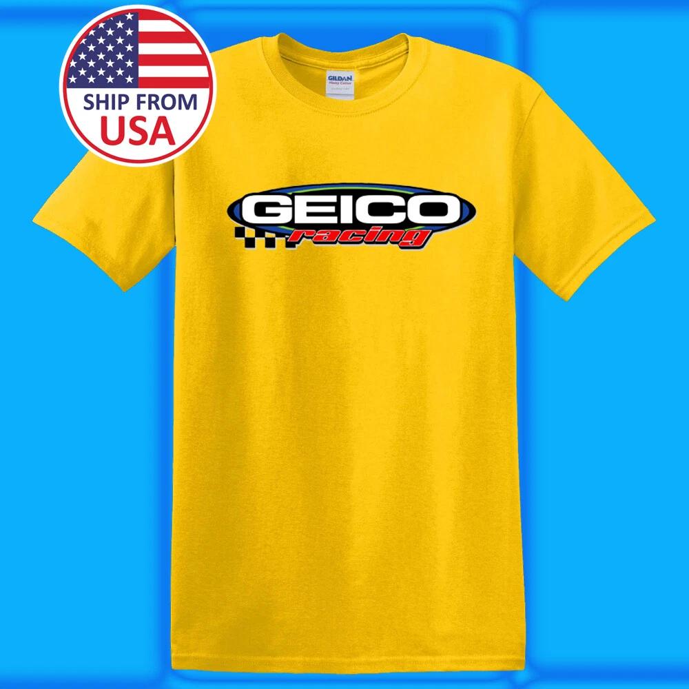 Geico Racing Car Motorcycle Men s Yellow Size S-5XL 3XL