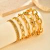 Damen Armband aus Edelstahl, 18 Karat Vergoldet, Dicke Gliederkette, Mehrschichtiges Schmuckstück, Wasserdicht, Für Liebhaber, Mutter, Freunde