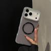 Frosted Magnetic iPhone Case with Rounded Edges and Diamond Inlay for Apple Pro Max Series