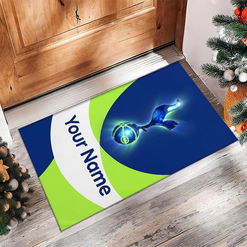 Tottenham Hotspur FC Printed Crystal Velvet Rug Non‑Slip Crystal Velvet Carpet For Sofa Bedroom Indoor Home Decoration