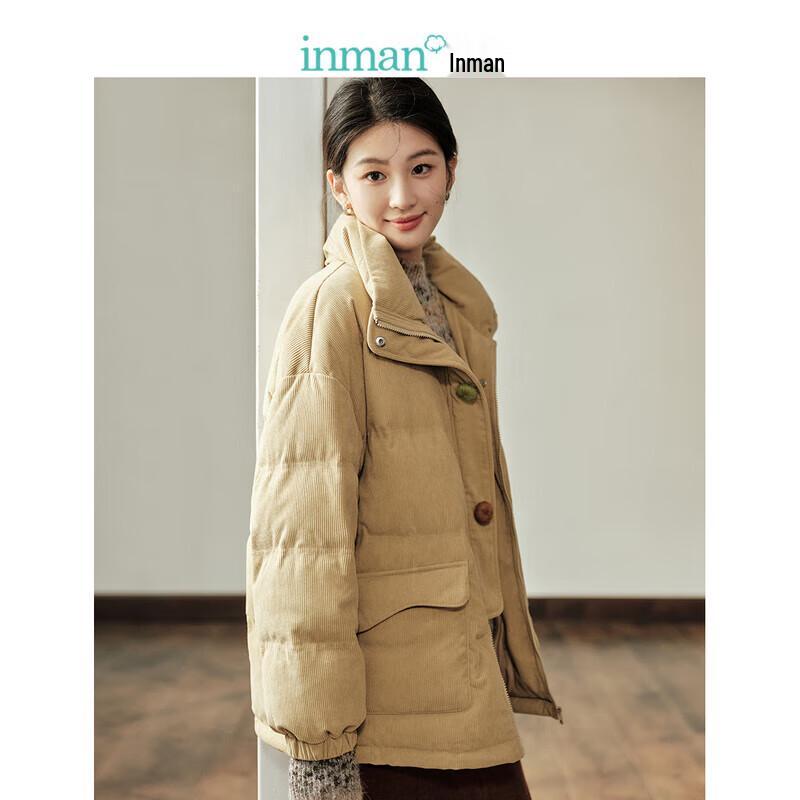 Inman Women's Corduroy Duck Down Short Puffer Jacket