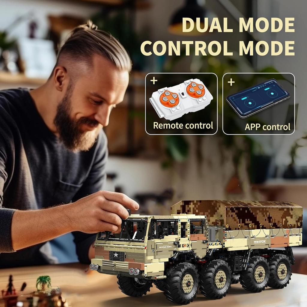 MOULD KING 20039/20040 Technické hračky do auta RC Tatry KOLOS 8X8 Stavebnice náklaďáku Montáž cihlového modelu Dětský vánoční dárek