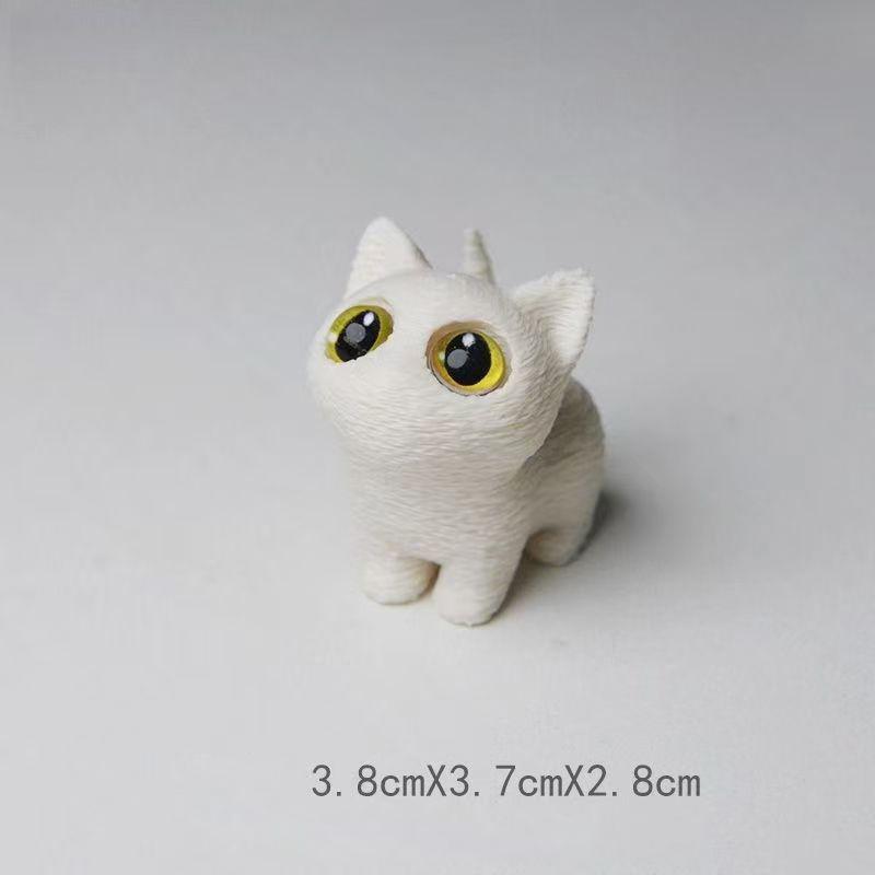 3D Printed Big-Eyed Cat Ornaments Mini Statues Miniature Cute Kitten Micro Landscape Crafts Small Ornaments Desktop Decoration