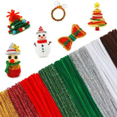 200/400 Pieces Christmas Pipe Cleaners, Thick Fluffy Chenille Stems, Pipe Cleaner Crafts for Arts & Crafts, Perfect for Making