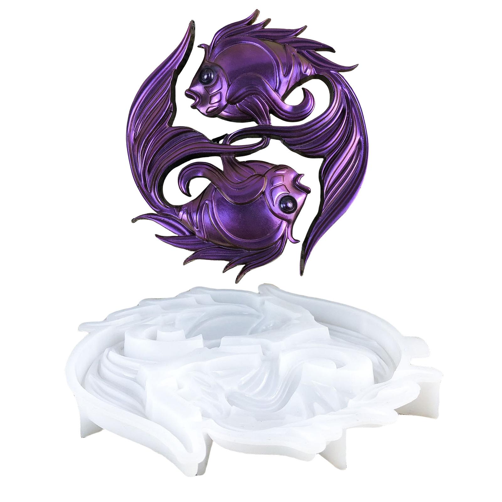 

Модные кристаллы из эпоксидной смолы в виде золотых рыбок для настенного украшения, многоразовые прочные силиконовые принадлежности для творчества