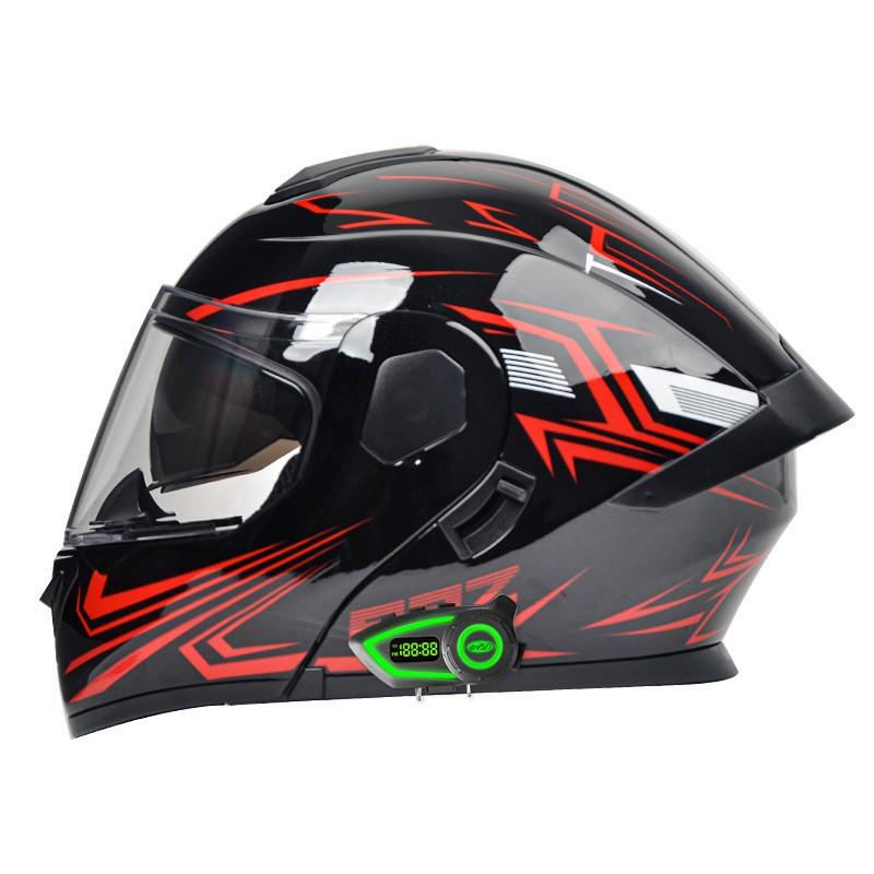 DOT Certified Full Face Motorcycle Helmet With Flip-Up Visor Bluetooth Compatible All Season Unisex Riding Gear