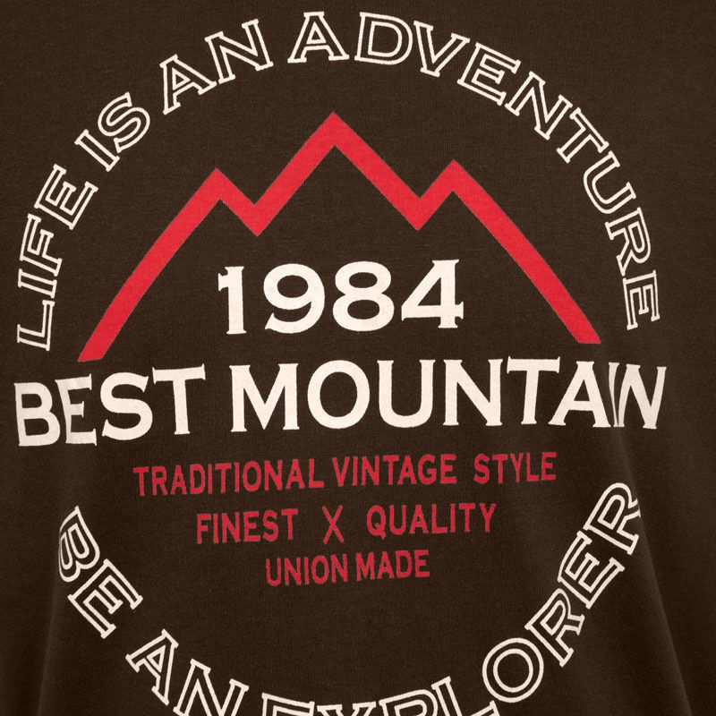 Tee shirt coton basique imprimé textuel Homme BEST MOUNTAIN