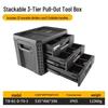 Tuobide Stackable 3-Tier Drawer Toolbox