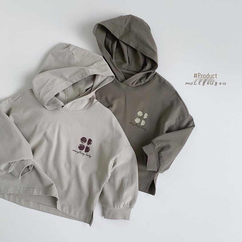 Trendy Kids' Hooded Sweatshirts: 2025 Spring Korean-Style Long-Sleeve T-Shirts for Boys & Girls