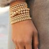 Hot-selling Bracelet Simple Round Bead Bracelet Gold Retro American CCB Elastic Beaded Bracelet
