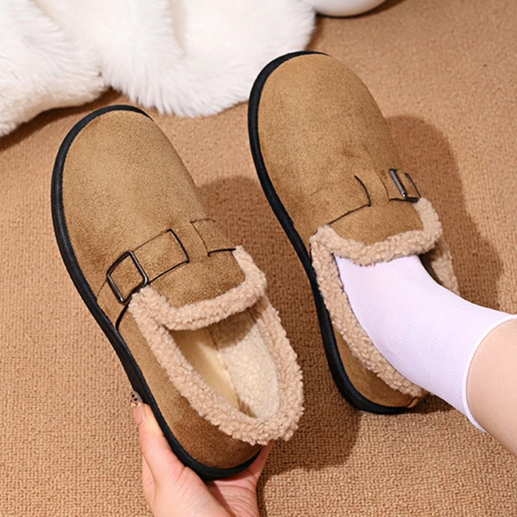 Winter Cotton Shoes for Women, Retro Boken Cotton Boots with Thick Velvet Snow Boots for Women