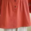 Fat Mama Plus Size Women's Ethnic Cotton Linen Button-Up Shirt - Round Neck, Loose Fit for Spring/Summer, Ideal for Middle-Aged and Elderly.
