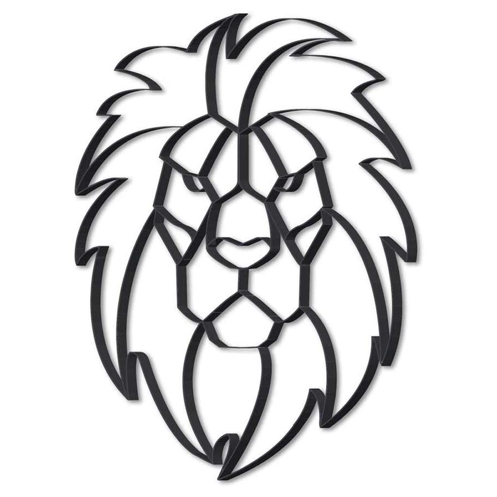 Les Trésors De Lily [R0592] - XXL kovová dekorace 'Lion' černá - 81. 5x61. 5x2. 5 cm