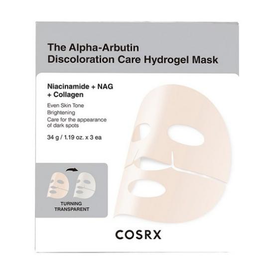 COSRX The Alpha-Arbutin Discoloration Care Hydrogel Mask Brightening & Even Skin Tone 3-Pack