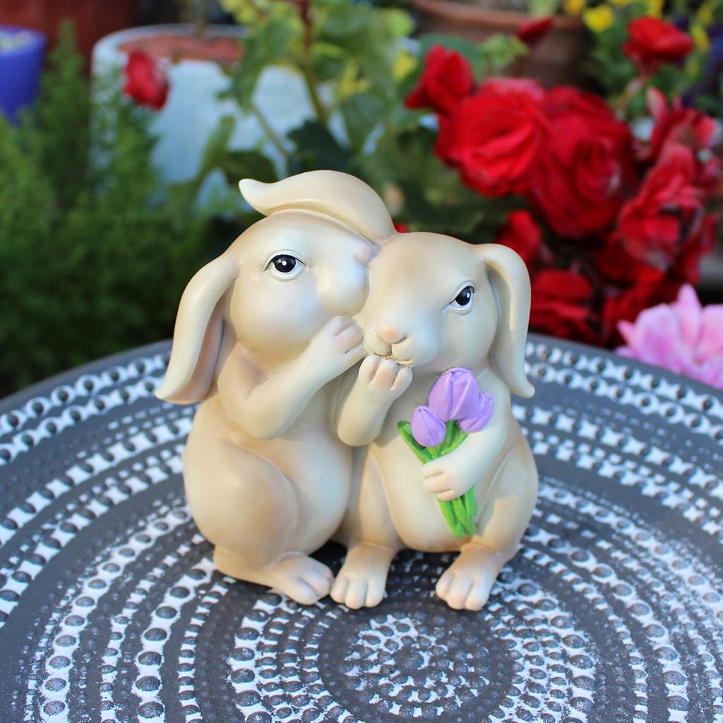 1pc Whispering Rabbit, Easter Decoration Rabbit Ornament, Secret keeping Rabbit, Handmade Resin Crafts