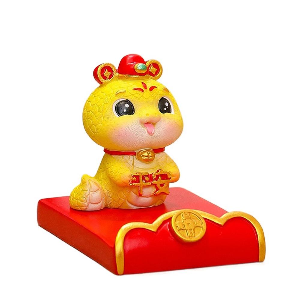 Resin Craft Mobile Phone Bracket Ornaments Slot Design Cute Cell Phone Holder  Spring Festival