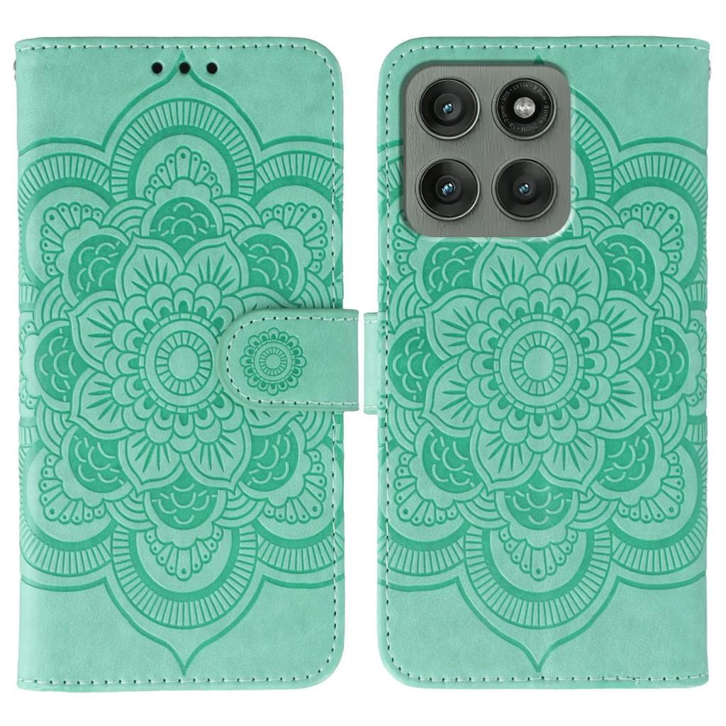 For Motorola Edge 60 Pro 5G Case PU Leather Mandala Imprinted Design Wallet Phone Cover