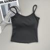Women's Padded Camisole Top, Stretchy Slimming Cami with Built-in Bra, Pure Desire Style Spring Summer Basic
