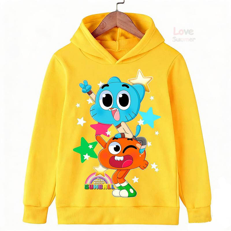 Podzimní Vtipné Dětské Mikiny The Amazing World Of Gumball Mikina s Kapucí Děti Kluci Dívky Grafická Ležérní Sportovní Mikina