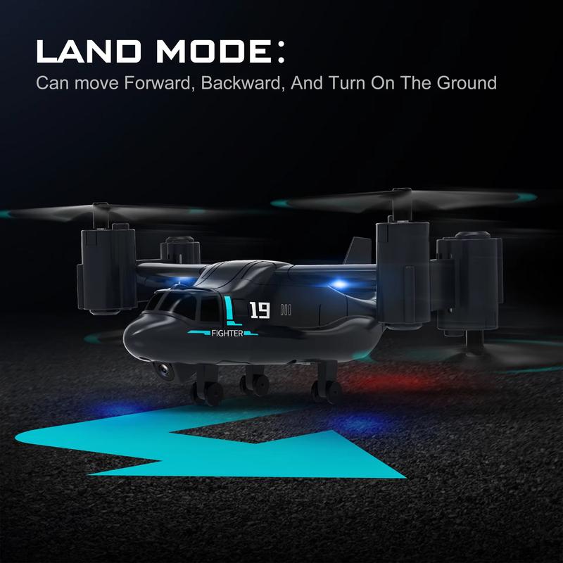 New Remote Control Airplane Toy with 480P Camera Suitable for Boys Two-in-One Air-Land Mode Helicopter Radio Drone Children Boy Christmas Gift
